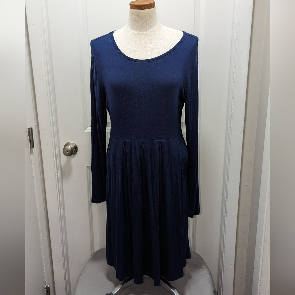 Long sleeve Navy blue dress with pockets